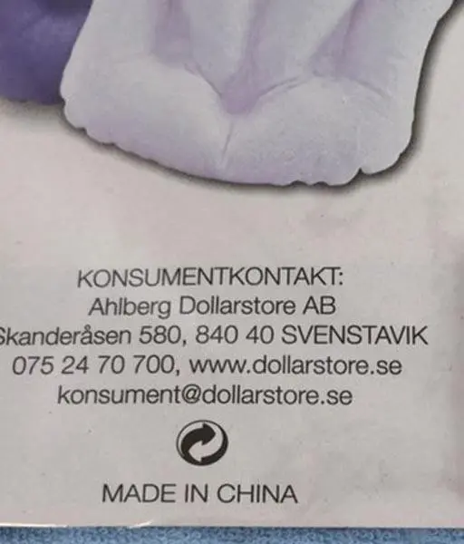 Photo from the official notice: Inflatable Bathtub Pillow — environment risk