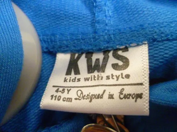Photo de l’avis officiel: KWS Tenue de loisirs pour enfants — risque: Blessures (A12/1746/17)