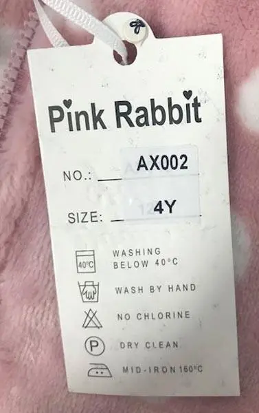Foto do aviso oficial: Pink Rabbit Pijama feminina — risco: Estrangulamento
