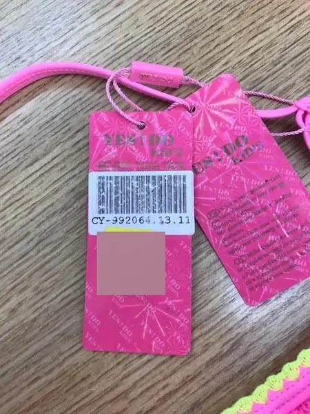 Photo de l’avis officiel: YES ! DO KID'S Bikini des filles — risque: Blessures (A12/1769/17)