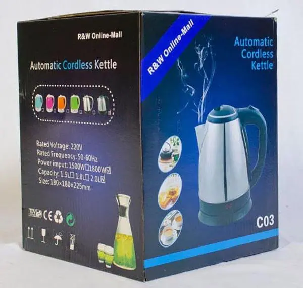 Photo from the official notice: R&amp;W Online-Mall Automatic Cordless Kettle electric kettle — electric shock risk