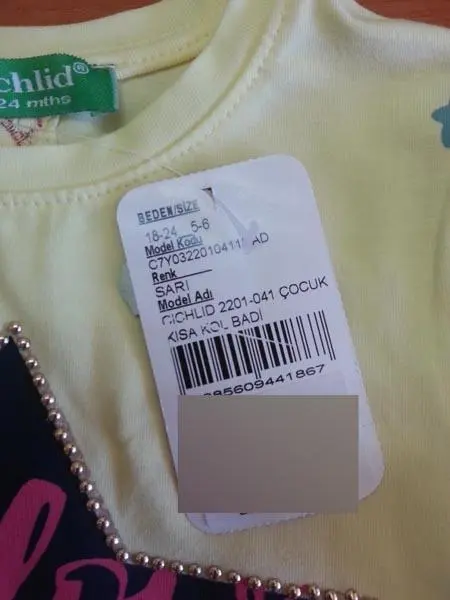 Photo from the official notice: Cichlid children's t-shirt — choking risk (A12/1810/17)