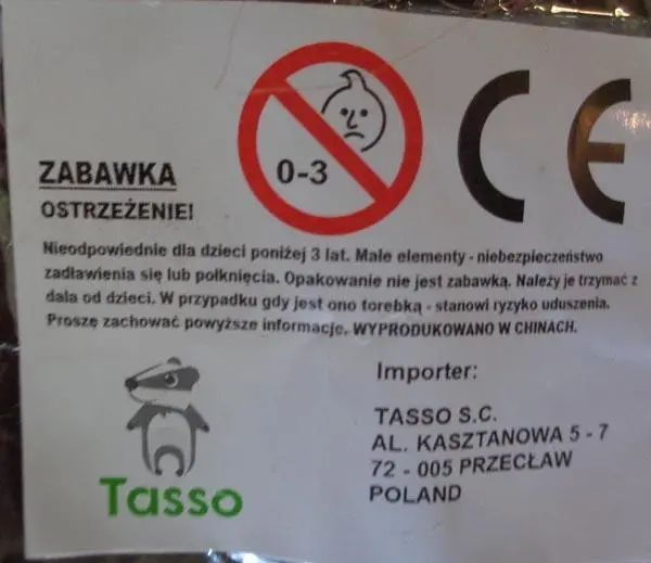 Photo de l’avis officiel: Tasso Poupée en plastique — risque: Risque chimique