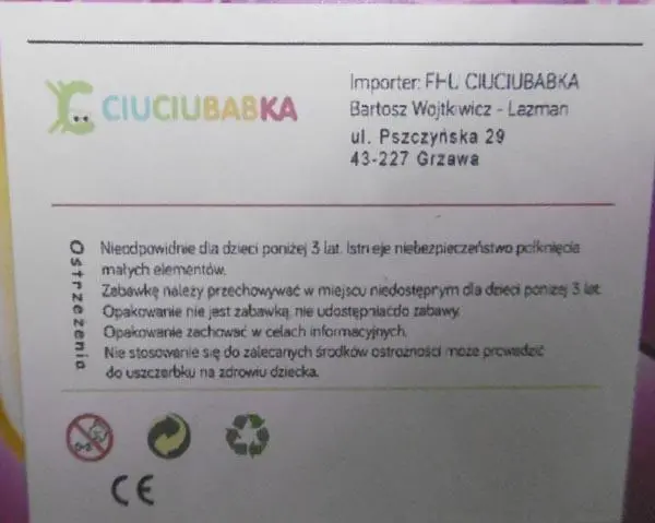Foto dell’avviso ufficiale: Ciuciubabka My magic horse Giocattolo di plastica — rischio: Rischio chimico