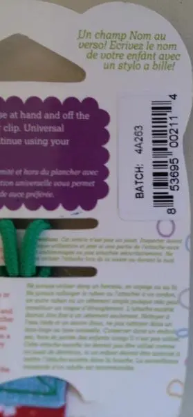 Photo de l’avis officiel: ULUBULU Universal pacifier clip Support de sucette — risque: Suffocation