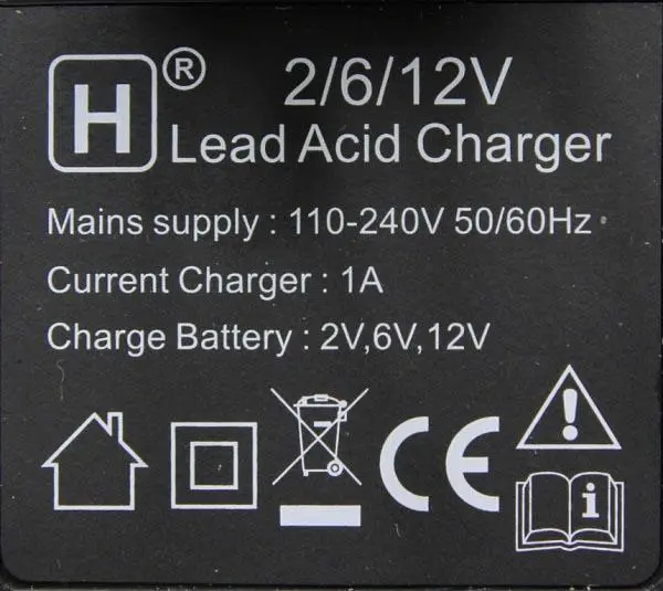 Photo de l’avis officiel: H Lead acid charger Chargeur de batterie — risque: Choc électrique