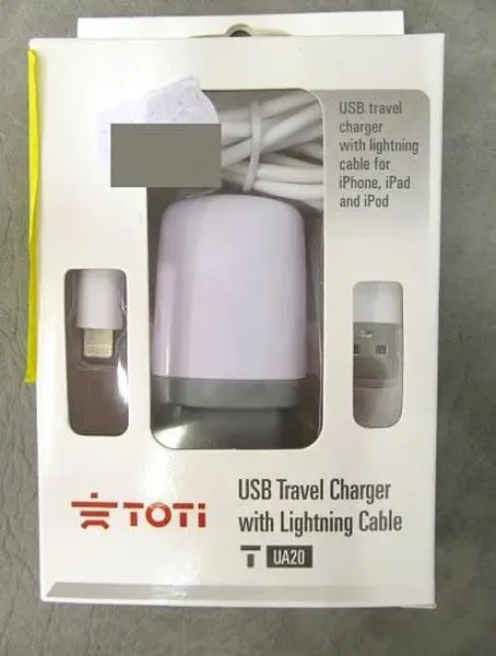 Photo de l’avis officiel: Toti USB Travel Charger Chargeur USB — risque: Choc électrique