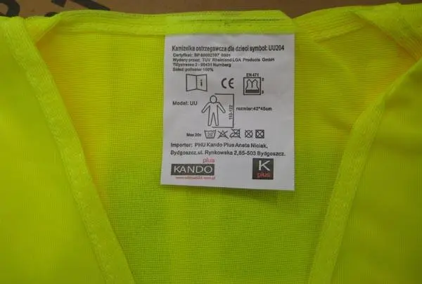 Photo de l’avis officiel: Kando Plus Kamizelka dla dzieci Gilet haute visibilité — risque: Blessures