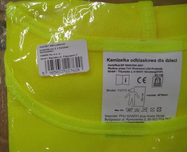 Photo de l’avis officiel: Kando Plus Kamizelka dla dzieci Gilet haute visibilité — risque: Blessures