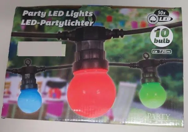 Photo from the official notice: Party Lighting Party LED Lights GETX LED — environment risk