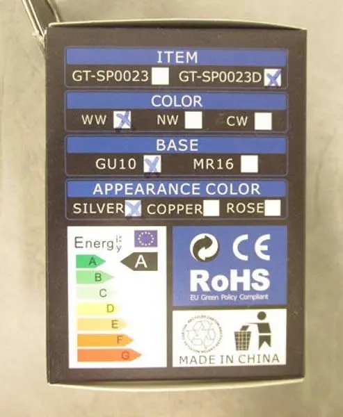 Foto do aviso oficial: GT Industrial LED Spot Lâmpada LED — risco: Choque elétrico