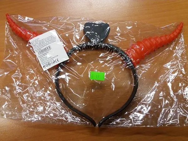 Foto do aviso oficial: Svítící rohy Faixa de cabeça de novidade — risco: Químico & Engasgamento