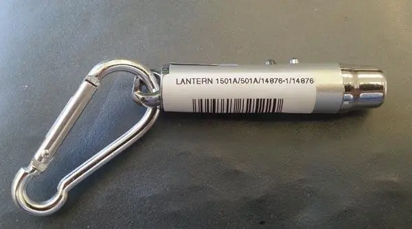 Foto aus der offiziellen Meldung: Lantern Laserpointer — Risiko: Sehschaden