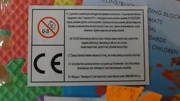 Photo from the official notice: Eva Puzzle Mats — choking risk (A12/0107/18)