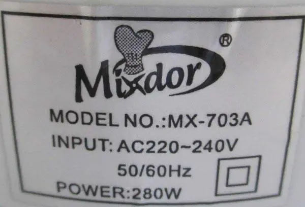 Photo de l’avis officiel: Mixdor Blender Mélangeur — risque: Choc électrique