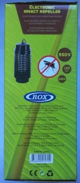 Photo from the official notice: ROX insect killer — electric shock & fire risk