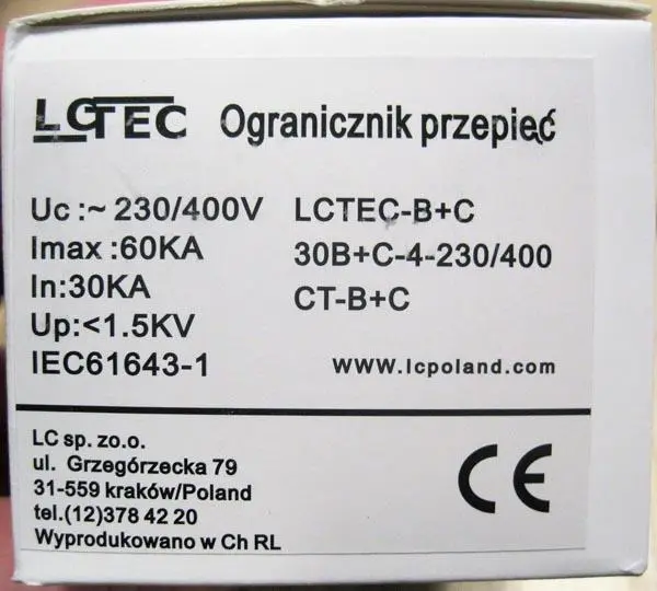 Photo from the official notice: LCTEC Ogranicznik Przepiec surge protection device — fire risk