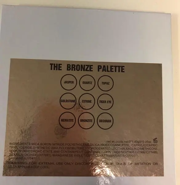 Foto dell’avviso ufficiale: The Bronze Palette EYESHADOW Tavolozza dell'ombretto — rischio: Rischio chimico