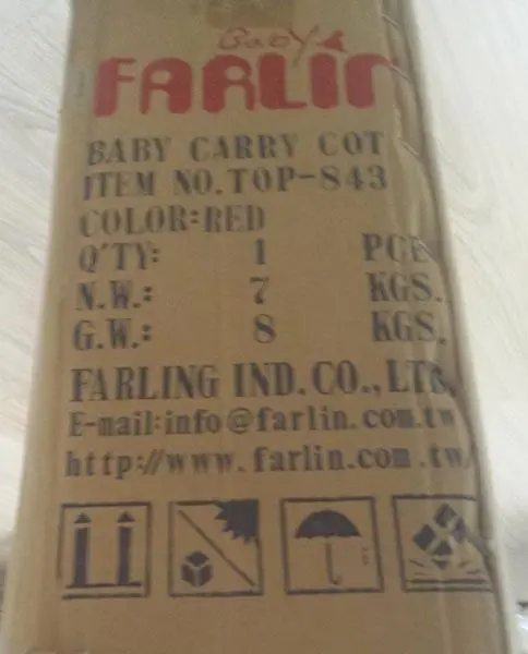Foto do aviso oficial: Farlin Baby carry cot Berço de transporte — risco: Ferimentos