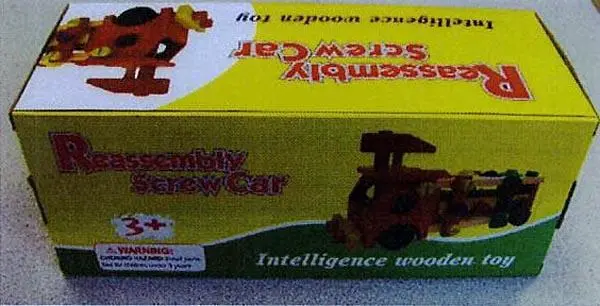 Photo from the official notice: Reassembly Screw Car wooden toy car — choking risk