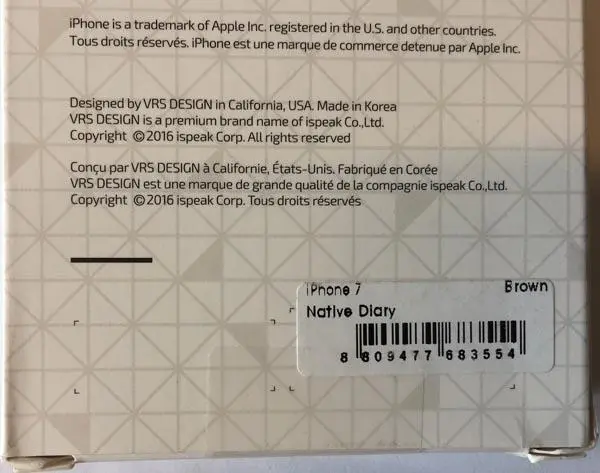 Foto dell’avviso ufficiale: VRS Design Native Diary Custodia per telefono cellulare — rischio: Rischio chimico