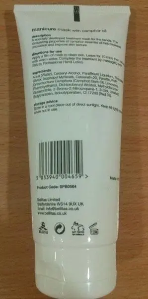 Foto aus der offiziellen Meldung: Bellitas Limited /, Strictly professional Manicure Mask Maniküremaske — Risiko: Chemikalie