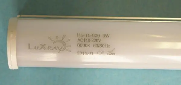 Photo from the official notice: Luxray T5 LED TUBE 9W — electric shock risk