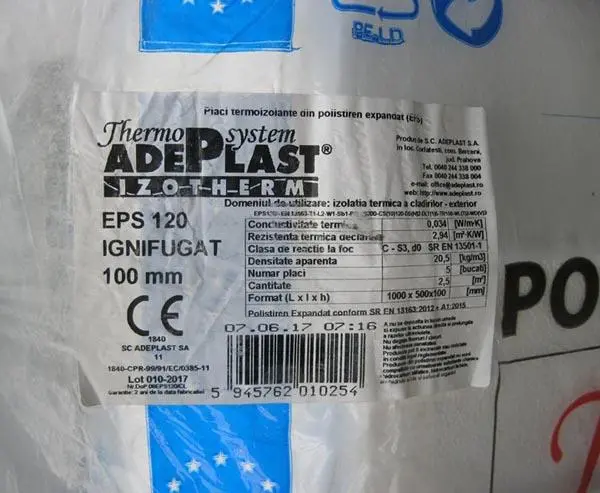 Foto dell’avviso ufficiale: Adeplast EPS 120 Ignifugat Isolamento termico — rischio: Incendio
