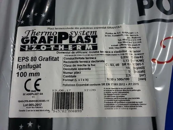 Foto dell’avviso ufficiale: Adeplast EPS 80 Grafitat Ignifugat Isolamento termico — rischio: Incendio
