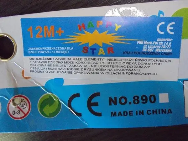 Photo from the official notice: Happy Star Baby concert toy music instruments — choking & strangulation risk