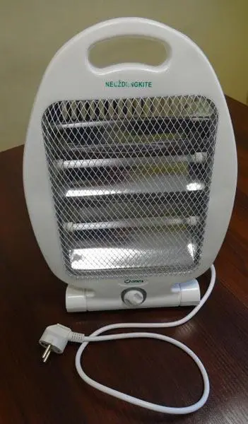 Foto do aviso oficial: onex Quartz Heater Esquentador elétrico — risco: Queimaduras & Choque elétrico