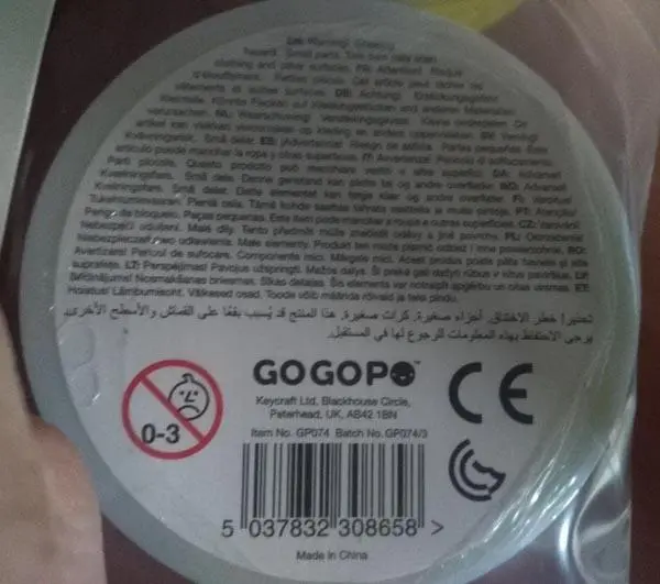 Photo de l’avis officiel: GOGOPO /, GOOBANDS Glittogoo Bloo Slime de jouet — risque: Risque chimique