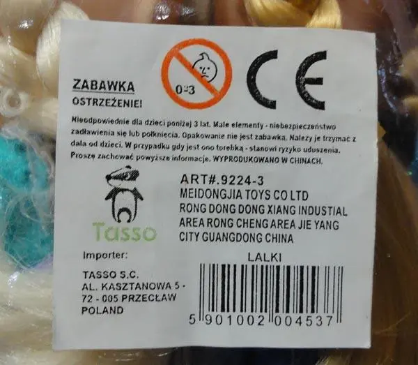 Foto dell’avviso ufficiale: Tasso The Pretty girl Set bambole di plastica — rischio: Rischio chimico & Ambiente