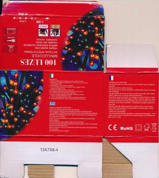 Foto do aviso oficial: 100 LUZES MINILUCCIOLE Corrente de iluminação — risco: Choque elétrico & Incêndio
