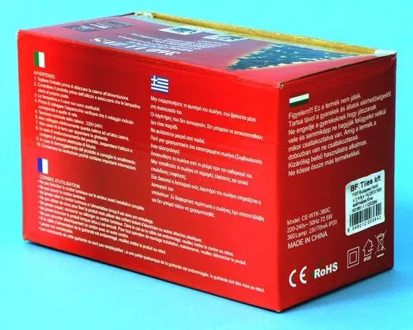 Photo de l’avis officiel: 360 LUZES MINILUCCIOLE Chaîne d’éclairage — risque: Choc électrique & Incendie
