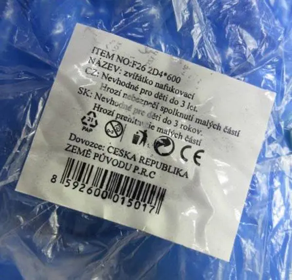 Photo de l’avis officiel: JSA Jouet en plastique gonflable — risque: Risque chimique