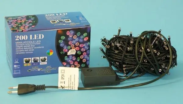 Photo de l’avis officiel: 200 LED MINILUCCIOLE LED Chaîne d’éclairage — risque: Choc électrique & Incendie (A12/0627/18)