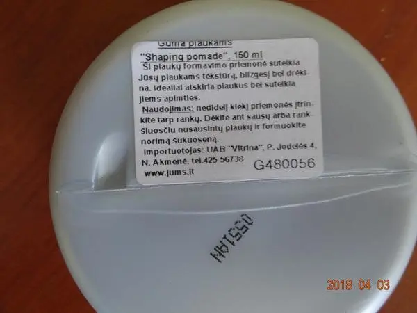 Foto do aviso oficial: FINISH shaping pomade Produto de styling do cabelo — risco: Químico