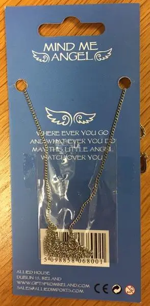 Photo de l’avis officiel: Mind Me Angel Collier avec pendentif ange — risque: Risque chimique
