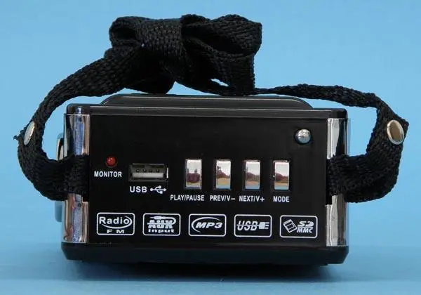 Photo from the official notice: SOMITEC portable radio — electric shock & fire risk
