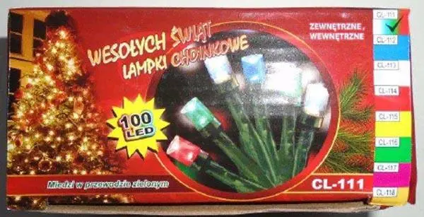 Photo de l’avis officiel: Vianocne lampicky 100 LED Chaîne d’éclairage — risque: Choc électrique (A12/0697/18)