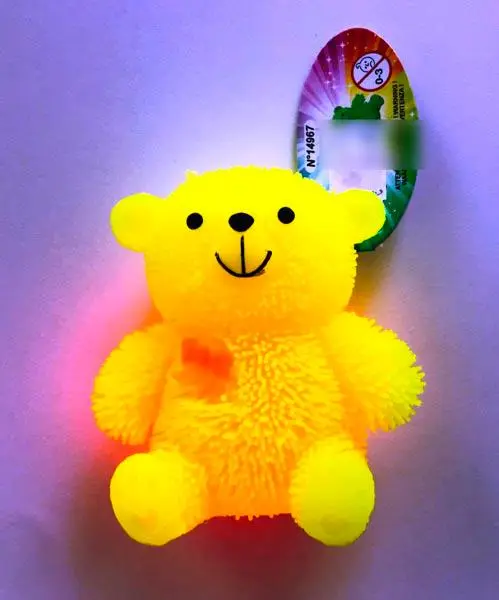 Foto aus der offiziellen Meldung: B&amp;G International PUFFER OURS LUMINEUX/MIT LICHT/FLASHING/LUMINOSA Blinkender Pufferball — Risiko: Chemikalie & Ersticken