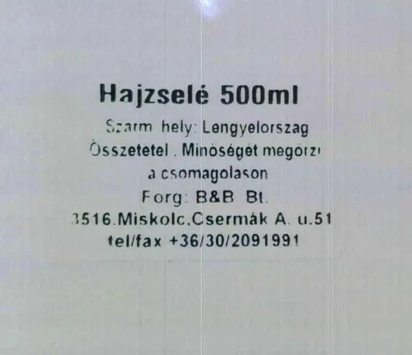 Foto aus der offiziellen Meldung: EDITT COSMETICS Hair gel With PRO – Vitamin B5 – gél na vlasy Haargel — Risiko: Chemikalie
