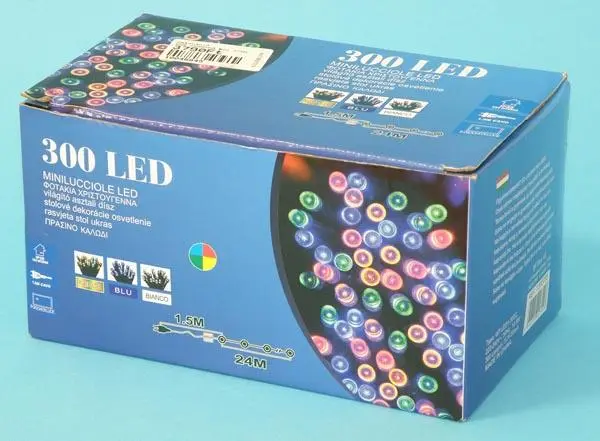 Photo from the official notice: 300 LED MINILUCCIOLE LED lighting chain — electric shock & fire risk