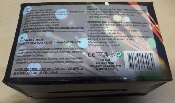 Photo de l’avis officiel: 180 LED LIGHT Chaîne d’éclairage — risque: Choc électrique (A12/0799/18)