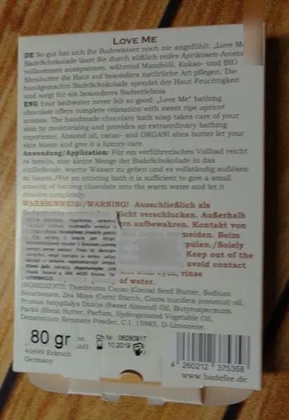 Foto aus der offiziellen Meldung: Badefee Love me Badeseife — Risiko: Ersticken