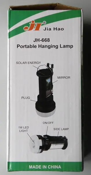 Photo de l’avis officiel: Jia Hao Portable Hanging Lamp Lampe/torche à LED portable — risque: Choc électrique & Incendie