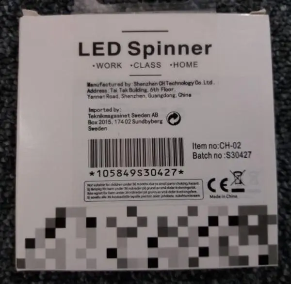 Photo de l’avis officiel: LED Spinner Fidget spinner — risque: Blessures