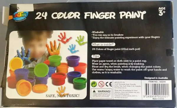 Foto dell’avviso ufficiale: ARTOYS 24 COLOR FINGER PAINT Kit vernice per dita — rischio: Rischio microbiologico
