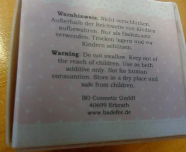 Foto aus der offiziellen Meldung: Badefee Bath Praline Glam Queen Badeseife — Risiko: Ersticken